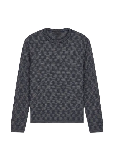 Emporio Armani pattern-knit virgin wool jumper Signature Capsule Blue EM006276AF29848