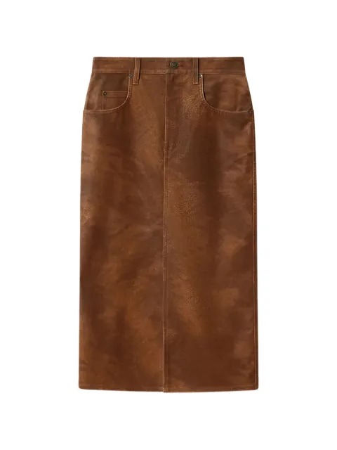 MARANT ÉTOILE crinkled-effect midi skirt Brown 26AJU0524FAD3B01E50BW