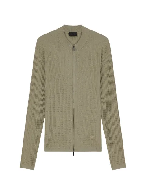 Emporio Armani virgin wool cardigan with a regular fit Neutrals EM006315AF27831