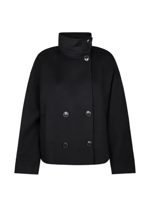 Max Mara high-neck double-breasted coat Black 2626086041600
