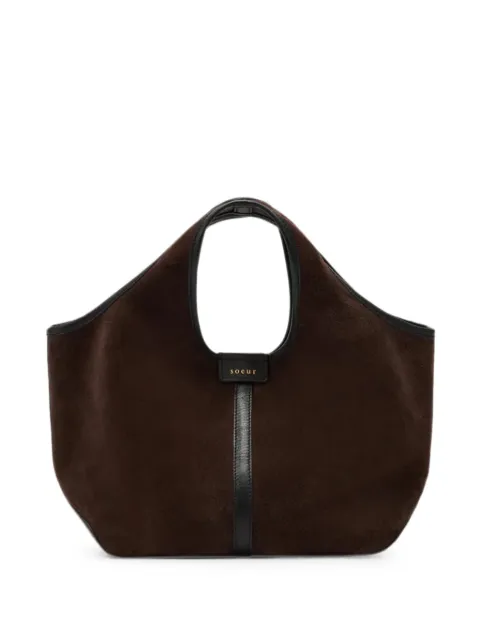 Soeur mini Douce suede-finish tote bag Brown SEM1345DOUCEMINMAR0326W