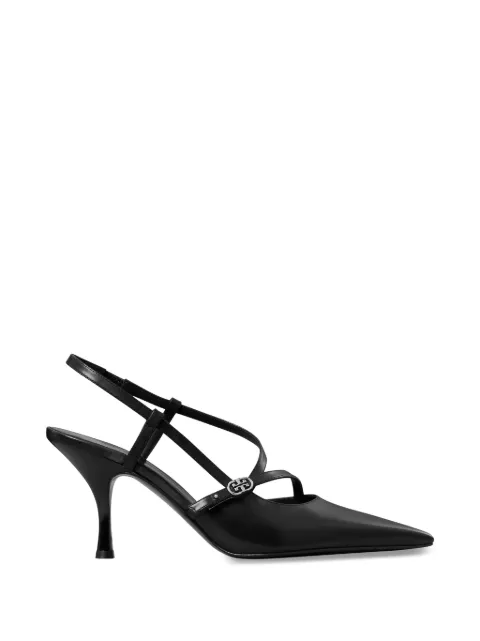 Tory Burch Double T logo-plaque strappy pumps Black 183530