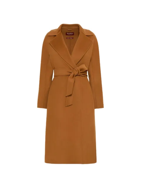 Max Mara wool, cashmere and silk long wrap coat - caramel Brown 2626016021600