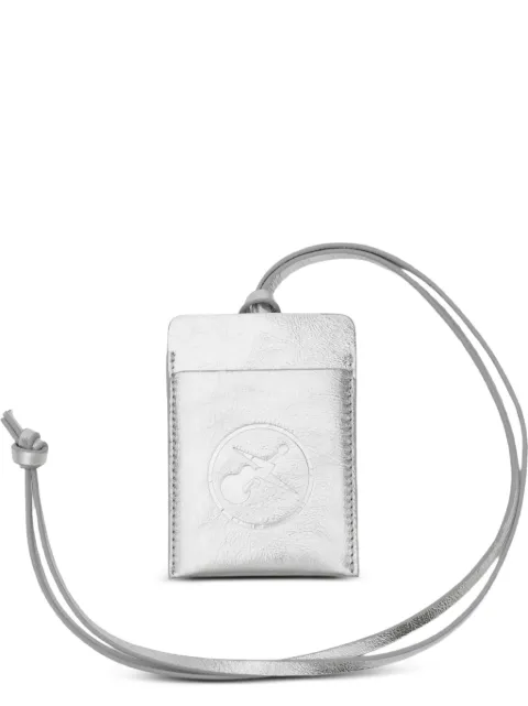 A.P.C. metallic leather card holder Grey PXCDUM63052