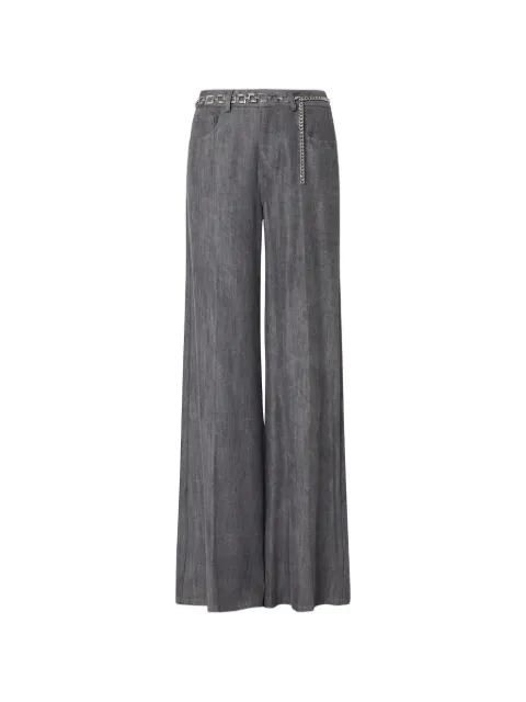 LIU JO flare pants with belt Grey UF6119D0266