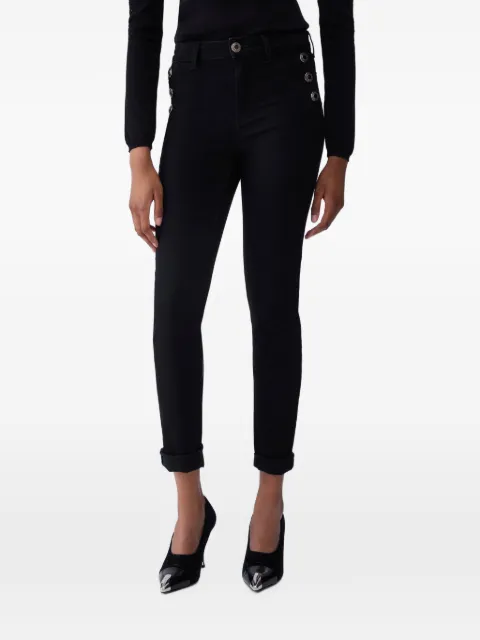 LIU JO skinny jeans with decorative buttons Black UF6094D0328