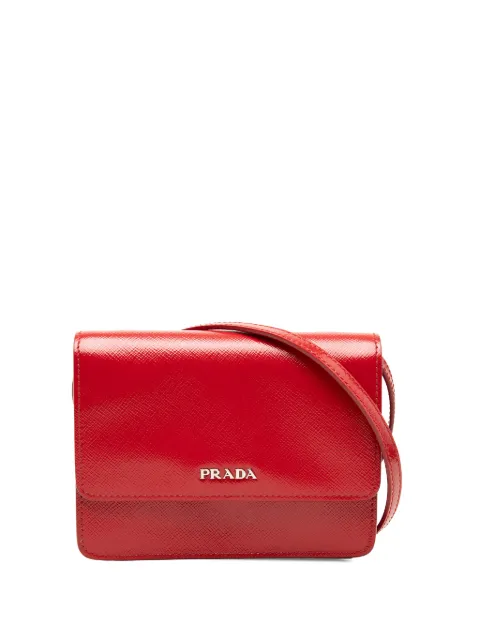 Prada Pre-Owned 2010-2026 Saffiano Vernice crossbody bag Red W6X59MRFK7FAYVCV