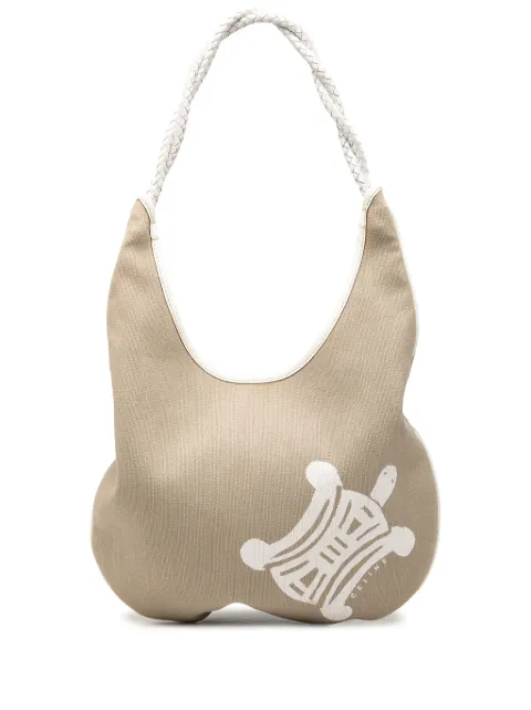 Celine Pre-Owned 2007 Canvas Turtle hobo bag White APYC57LM3466H4J7