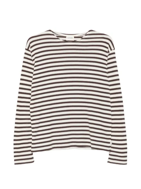 Closed horizontal-stripe long-sleeve T-shirt Brown C95594420ST