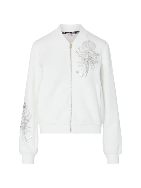 LIU JO sweatshirt with zip and bejewelled embellishment White TF6288J3958