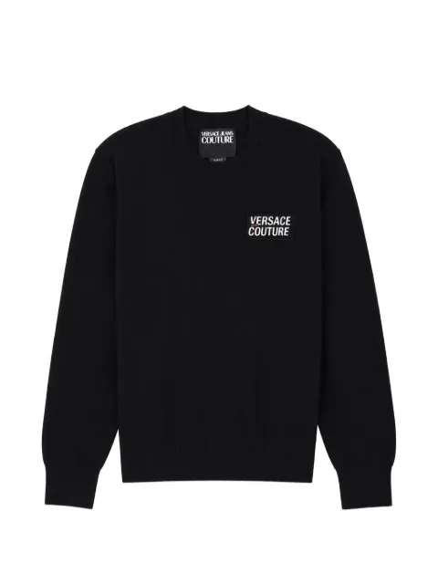 Versace Jeans Couture logo-patch sweater Black 79GAF00MCMH81