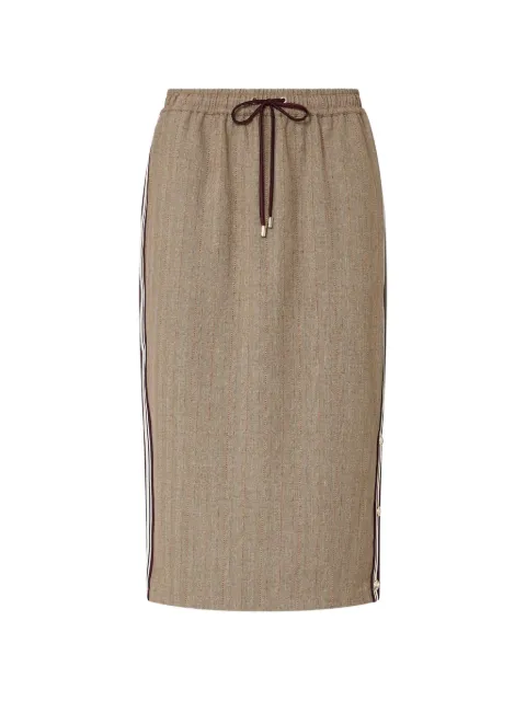 LIU JO midi skirt with side tape Brown TF6151T692A