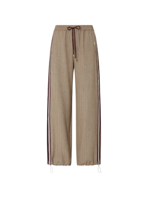 LIU JO pinstriped drawstring track pants Neutrals TF6148T692ADDX06