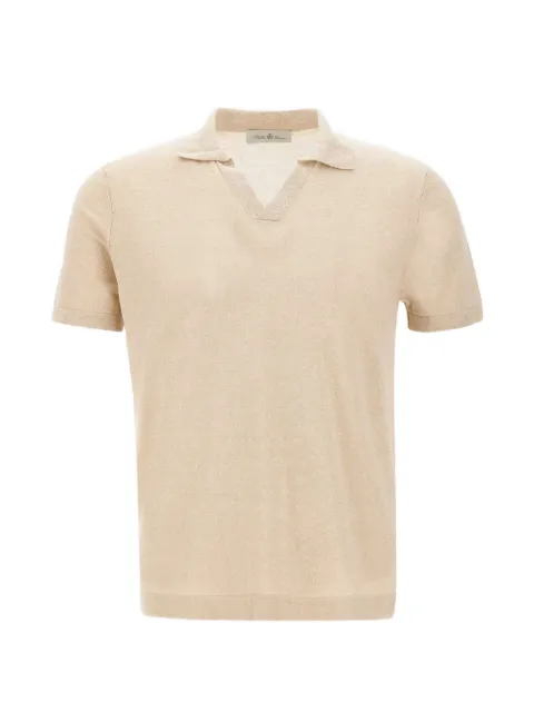 Della Ciana open-collar side-slit T-shirt Neutrals DC126102BEIGE