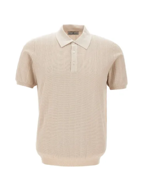 Della Ciana maxi-ribbed cotton polo shirt Neutrals DC115217BEIGE