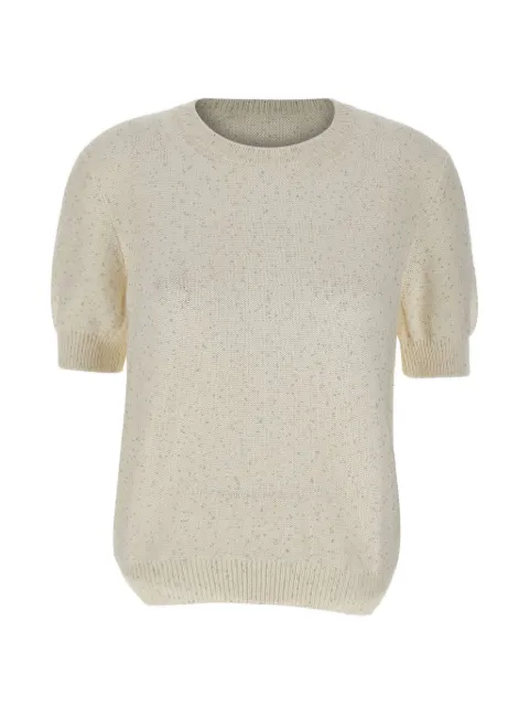 Gran Sasso sequin-embellished short-sleeve sweater Neutrals 1323132430004
