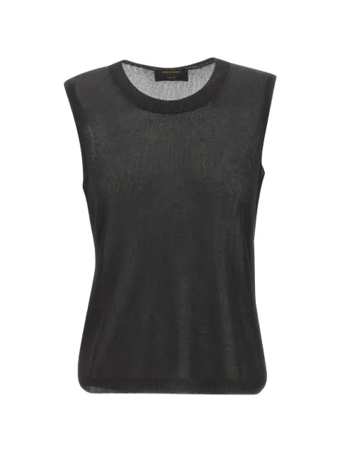 Gran Sasso lurex-knit ribbed-trim top Black 5727723003099