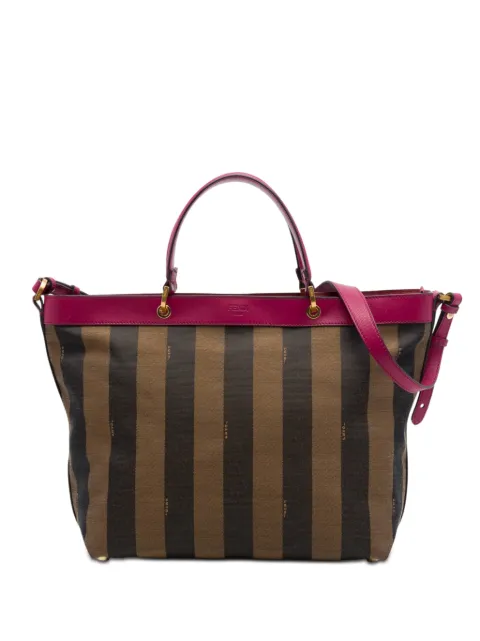 Fendi Pre-Owned 2010-2026 Large Pequin Canvas satchel Brown QYZTMOC907W0I900