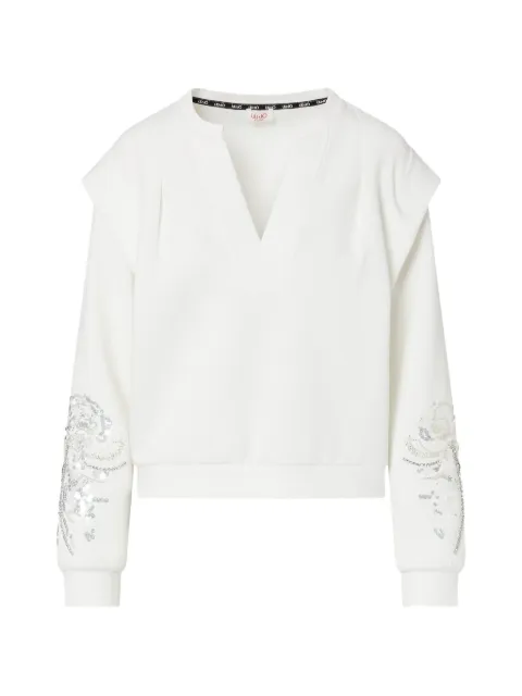LIU JO sweatshirt with jewel embroidery White TF6135J3958Q9813