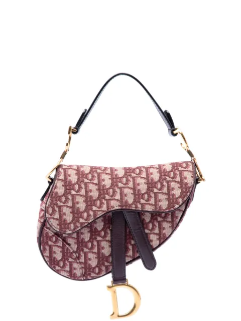Christian Dior Pre-Owned 2018 Mini Oblique Canvas Saddle Bag satchel Red QK54XKH5B3BNV491