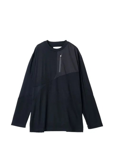 Yoshiokubo zip-pocket panelled T-shirt Black YKF26112