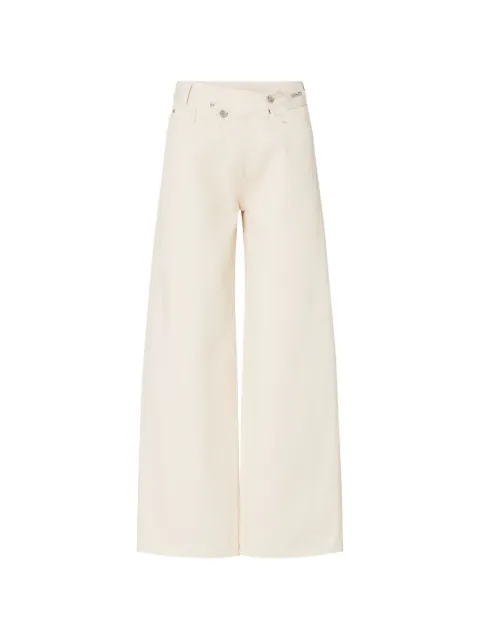 LIU JO straight trousers with asymmetrical waistband Neutrals UF6160T581A