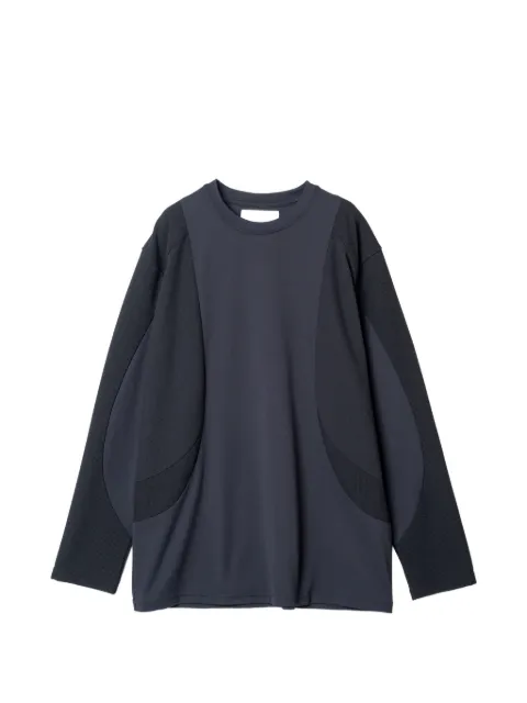 Yoshiokubo panelled long-sleeve T-shirt Black YKF26113