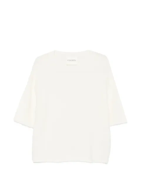 Closed short-sleeve sweater Neutrals C9683598C22