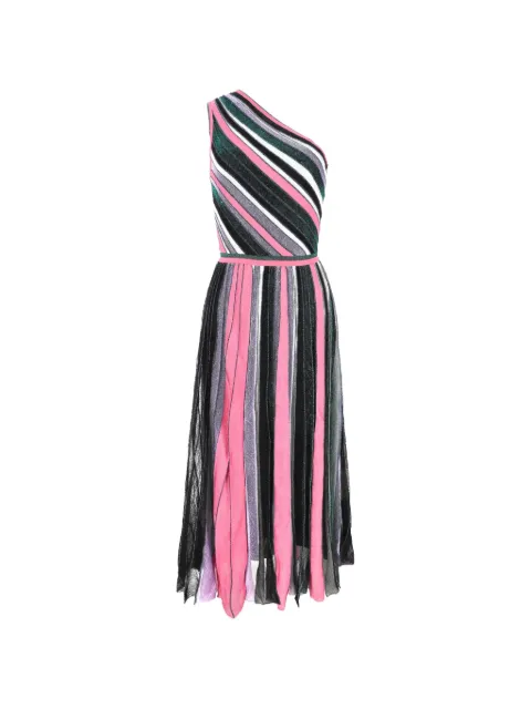 Missoni Pre-Owned 2020s striped one-shoulder midi dress Black RFCPUITCL757230W