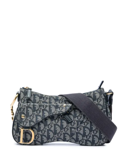 Christian Dior Pre-Owned 2004 Diorissimo Trotter Canvas Double Saddle crossbody bag Blue FVSIBTNO8JXBKKSW