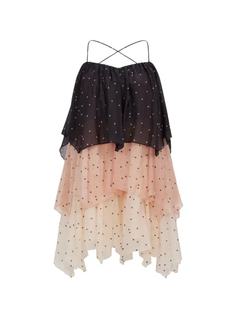 Aje Songstress tiered polka-dot mini dress Black 26SS5764POLKADOT