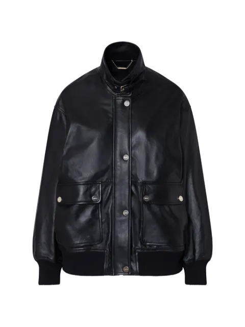 LIU JO oversized leather jacket Black PF6034P040922222