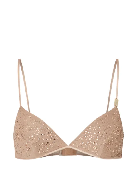 LIU JO tulle top with jewel embroidery Neutrals CF6272J4966X0440