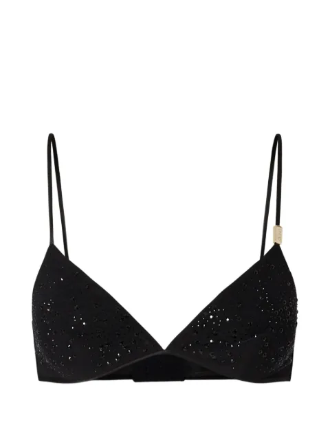 LIU JO tulle top with jewel embroidery Black CF6272J4966A8503