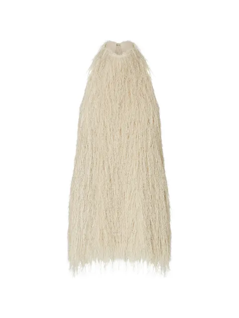LIU JO short dress with frayed fabric Neutrals CF6136J3996A4406