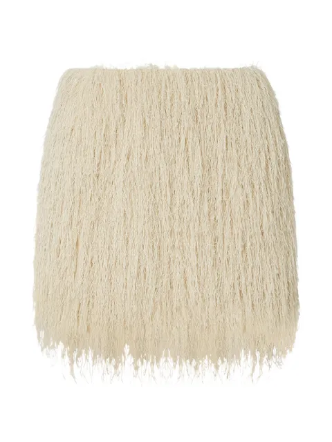 LIU JO fringe mini skirt Neutrals CF6135J3996A4406
