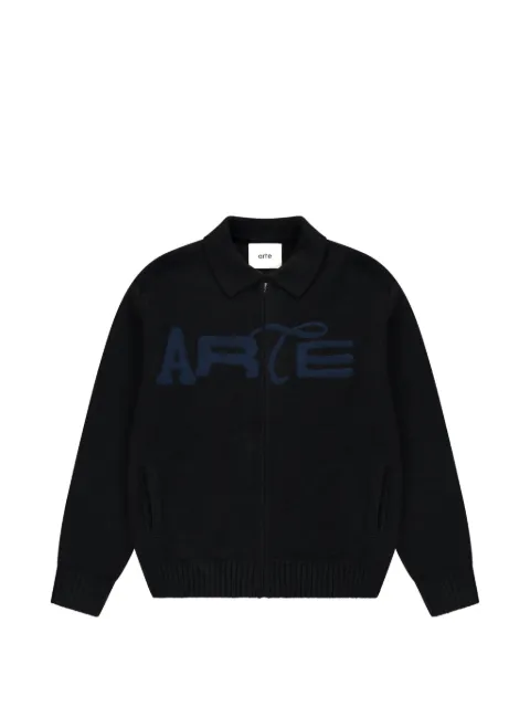 Arte Antwerp logo-patch zip-up sweater Black 021K1