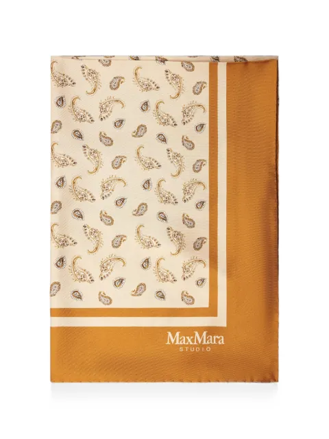 Max Mara paisley-print silk scarf Brown 2626546011600