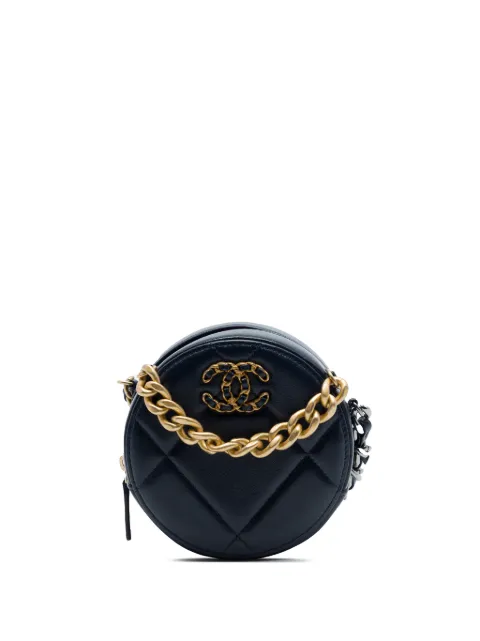 CHANEL Pre-Owned 2021 Lambskin 19 Round Clutch with Chain satchel Blue LX5KKZWG2SDJ1JB7