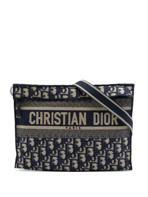 Christian Dior Pre-Owned 2010 Oblique Canvas Flat crossbody bag Blue 1UR0BGU1CQ8X0XVA