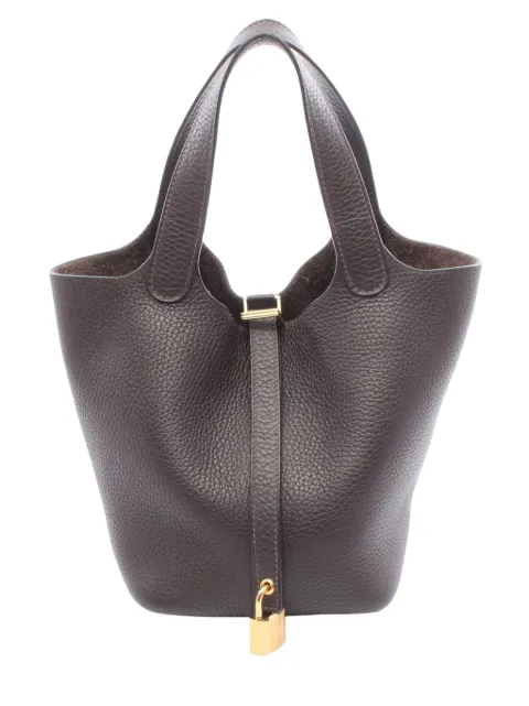 Hermès Pre-Owned 2022 Clemence Picotin Lock 18 handbag Brown X0P5QGGCVJWP6QUI