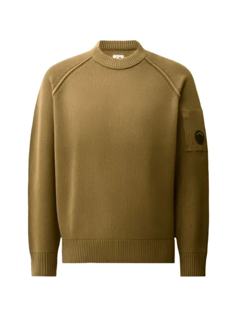 C.P. Company chenille cotton Lens crewneck sweater Brown 21CMKN196A005558G340