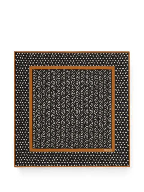 Max Mara Taquila polka-dot silk scarf Black 2626546011600