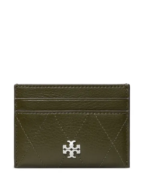 Tory Burch CHARLIE quilted logo-plaque cardholder Green 186059
