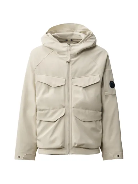 C.P. Company hooded Lens-detail jacket Neutrals 21CMOW004A006097A120