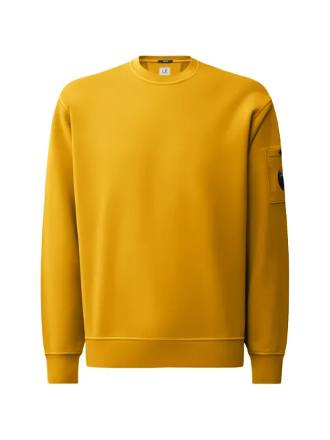 C.P. Company brushed and emerized diagonal fleece lens crewneck sweatshirt Yellow 21CMSS718A006372R232