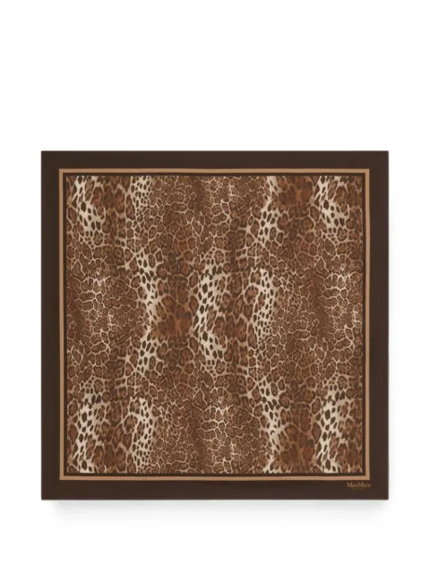 Max Mara leopard-print silk scarf Brown 2626546011600