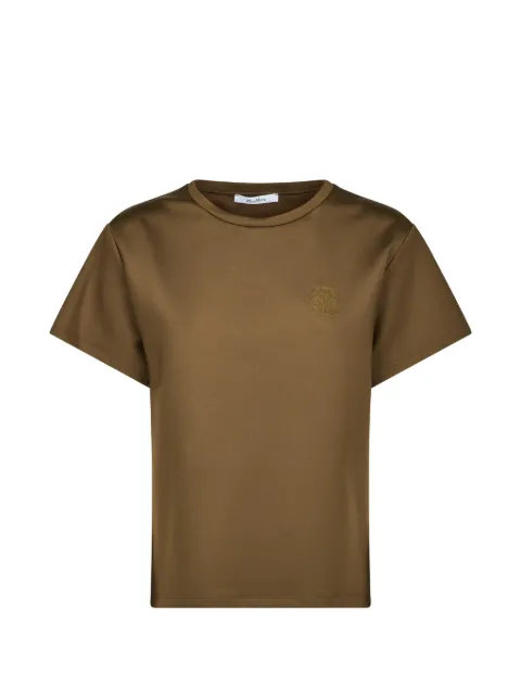 Max Mara logo-embroidered T-shirt Brown 2621946021600