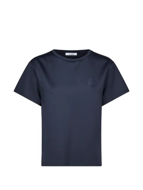Max Mara logo-embroidered T-shirt Blue 2621946021600
