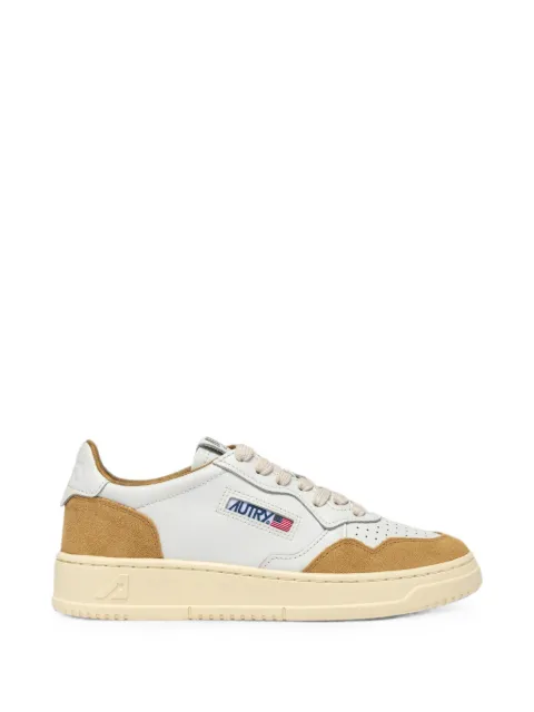 Autry suede-panelled perforated sneakers Neutrals AULMFT18